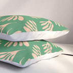 Green and Blush Wispy Leaves Contemporary Modern Pattern Pillow Sham Gallery Image 3