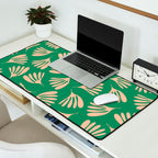 Green and Blush Wispy Leaves Contemporary Modern Pattern Desk Mat Gallery Image 2