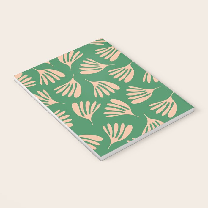 Green and Blush Wispy Leaves Contemporary Modern Pattern Notebook Gallery Image 3