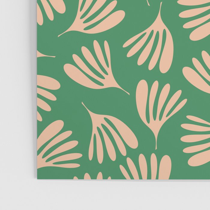Green and Blush Wispy Leaves Contemporary Modern Pattern Poster Gallery Image 3