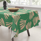 Green and Blush Wispy Leaves Contemporary Modern Pattern Tablecloth Gallery Image 3