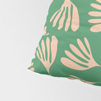 Green and Blush Wispy Leaves Contemporary Modern Pattern Pillow Sham Gallery Image 4