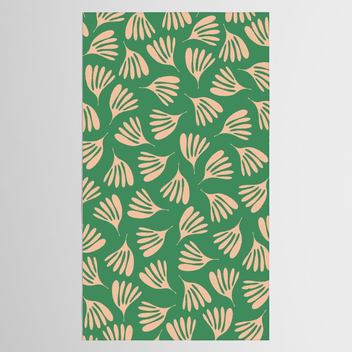 Green and Blush Wispy Leaves Contemporary Modern Pattern Tablecloth Gallery Image 2