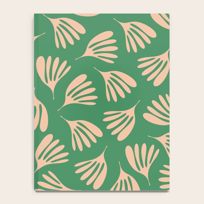 Green and Blush Wispy Leaves Contemporary Modern Pattern Notebook Gallery Image 4