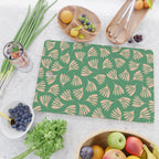 Green and Blush Wispy Leaves Contemporary Modern Pattern Cutting Board Gallery Image 2