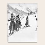 Victorian Ski Ladies, Black and White Vintage Art Notebook Gallery Image 4
