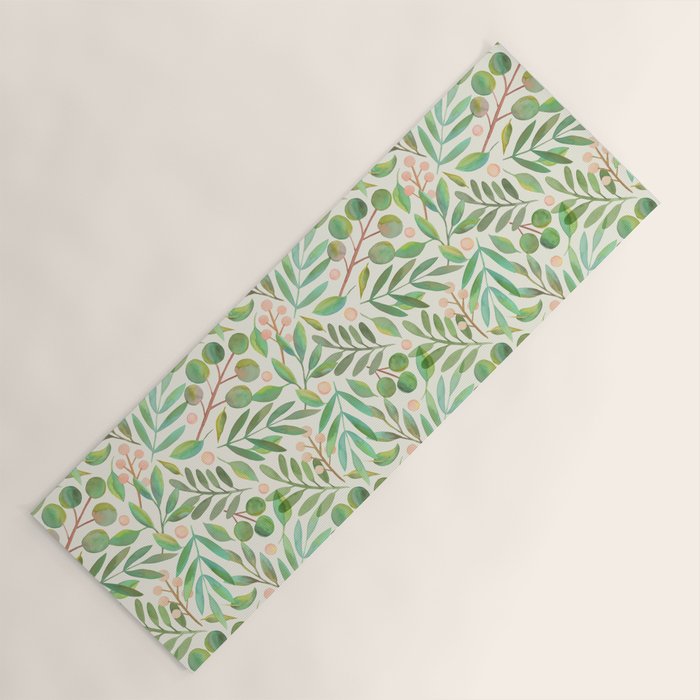 Watercolor Leaves II Yoga Mat Gallery Image 1
