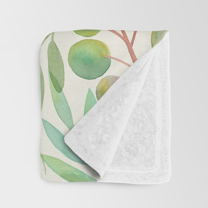 Watercolor Leaves II Throw Blanket Gallery Image 3