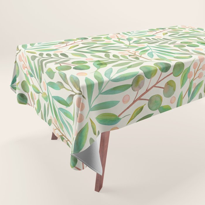 Watercolor Leaves II Tablecloth Gallery Image 1
