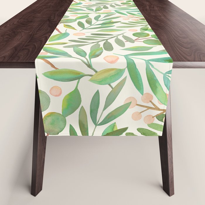 Watercolor Leaves II Table Runner Gallery Image 1