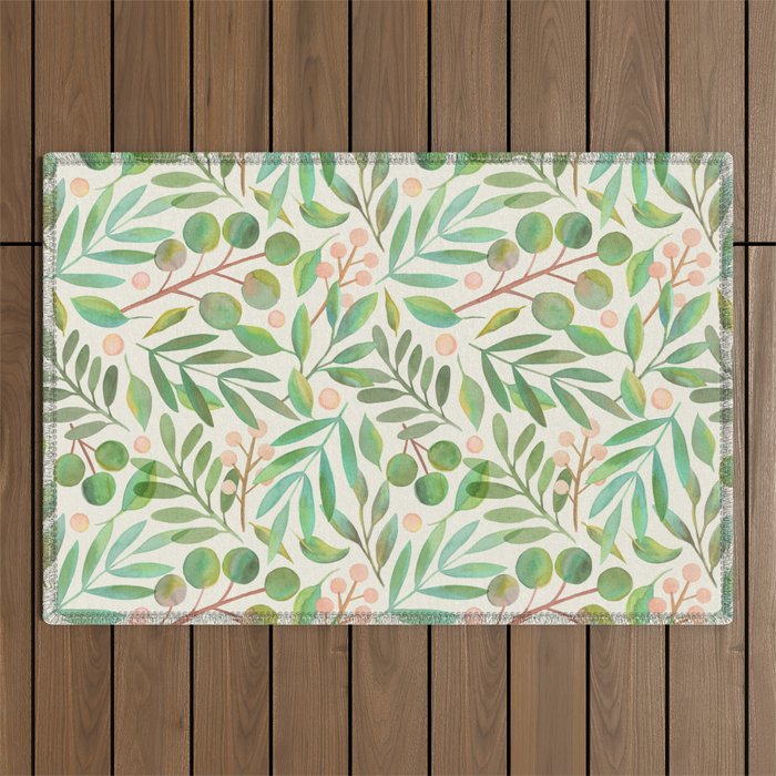Watercolor Leaves II Outdoor Rug Gallery Image 1