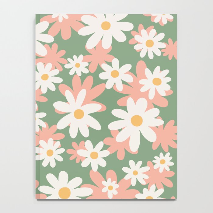 Flower Market London, Pastel Daisies Retro Print Notebook Gallery Image 4