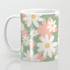 Flower Market London, Pastel Daisies Retro Print Coffee Mug Gallery Image 3