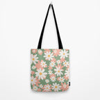Flower Market London, Pastel Daisies Retro Print Tote Bag Gallery Image 2