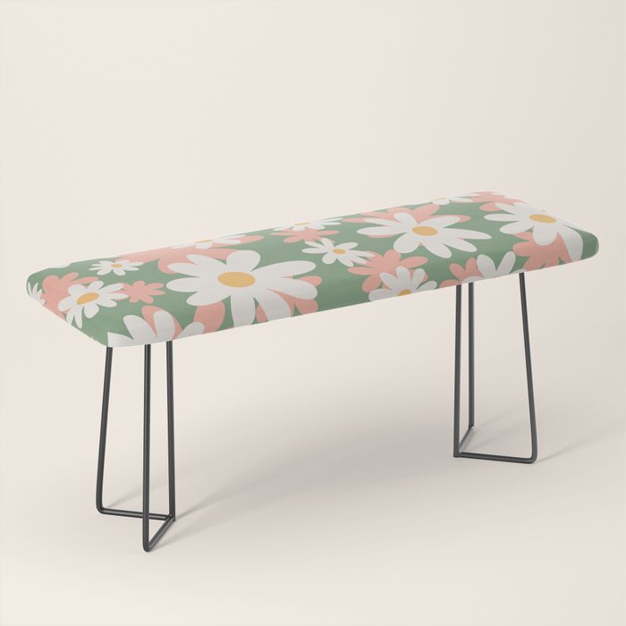 Flower Market London, Pastel Daisies Retro Print Bench Gallery Image 1