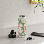 Flower Market London, Pastel Daisies Retro Print Water Bottle Gallery Image 4