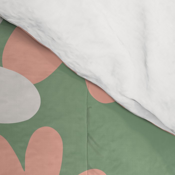 Flower Market London, Pastel Daisies Retro Print Comforter Gallery Image 4