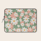 Flower Market London, Pastel Daisies Retro Print Laptop Sleeve Gallery Image 1