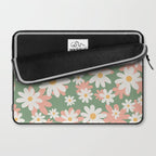 Flower Market London, Pastel Daisies Retro Print Laptop Sleeve Gallery Image 2