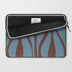 Midcentury Modern Retro Lounge Striped Ogee Pattern Brown and Blue Laptop Sleeve Gallery Image 2