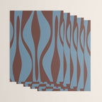 Midcentury Modern Retro Lounge Striped Ogee Pattern Brown and Blue Wrapping Paper Gallery Image 3