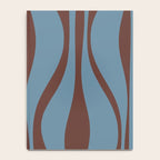 Midcentury Modern Retro Lounge Striped Ogee Pattern Brown and Blue Notebook Gallery Image 4