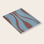 Midcentury Modern Retro Lounge Striped Ogee Pattern Brown and Blue Notebook Gallery Image 2
