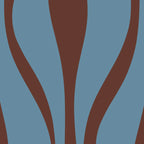 Midcentury Modern Retro Lounge Striped Ogee Pattern Brown and Blue Coffee Mug Gallery Image 2