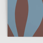 Midcentury Modern Retro Lounge Striped Ogee Pattern Brown and Blue Poster Gallery Image 3