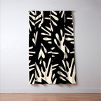 Ailanthus Cutouts Abstract Pattern in Black and Cream Window Curtain Gallery Image 3
