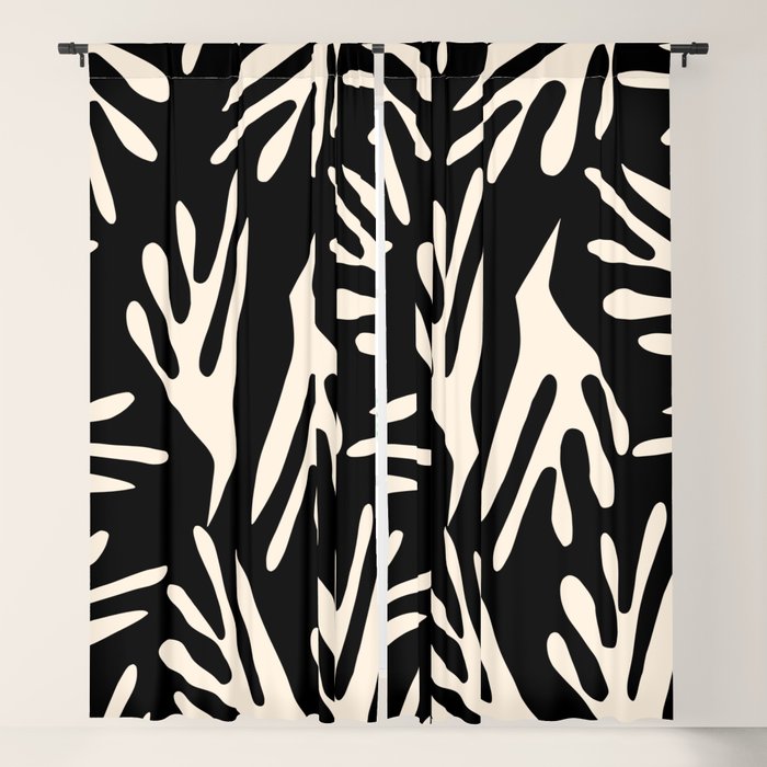 Ailanthus Cutouts Abstract Pattern in Black and Cream Window Curtain Gallery Image 5