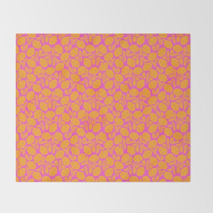 Boho Blooms - Yellow Throw Blanket Gallery Image 2