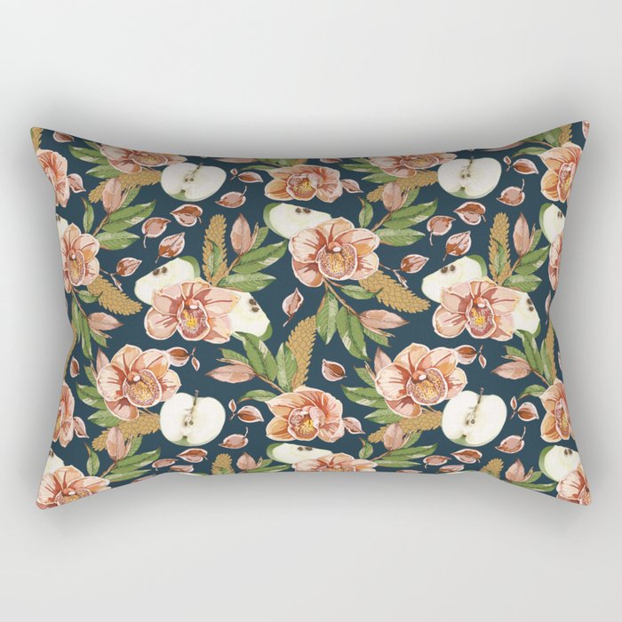 Tropical flowers autumn field D Rectangular Pillow Gallery Image 2
