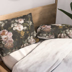 Antique Botanical Roses And  Chamomile Midnight Garden Pillow Sham Gallery Image 2