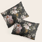 Antique Botanical Roses And  Chamomile Midnight Garden Pillow Sham Gallery Image 3