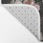 Antique Botanical Roses And  Chamomile Midnight Garden Bath Mat Gallery Image 2