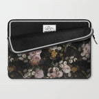Antique Botanical Roses And  Chamomile Midnight Garden Laptop Sleeve Gallery Image 2