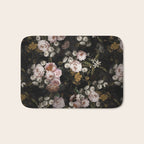 Antique Botanical Roses And  Chamomile Midnight Garden Bath Mat Gallery Image 1