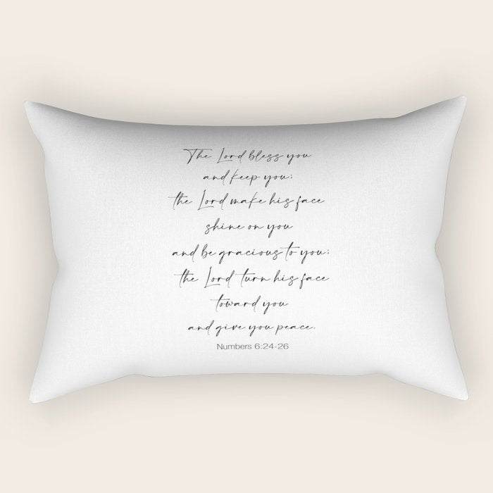 The Lord Bless You  - Numbers 6:24-26 Rectangular Pillow Gallery Image 2