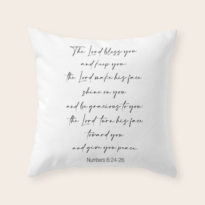The Lord Bless You  - Numbers 6:24-26 Throw Pillow Gallery Image 6