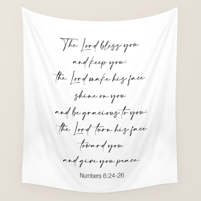 The Lord Bless You  - Numbers 6:24-26 Wall Tapestry Gallery Image 4
