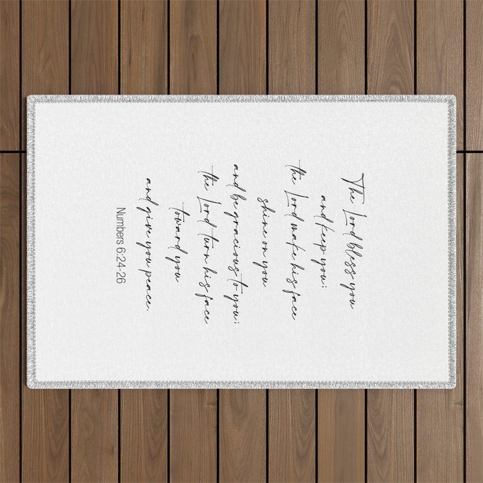 The Lord Bless You  - Numbers 6:24-26 Outdoor Rug Gallery Image 1