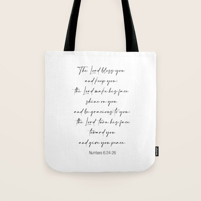 The Lord Bless You  - Numbers 6:24-26 Tote Bag Gallery Image 1