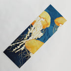 Yellow Metallic Jellyfish Yoga Mat Gallery Image 1