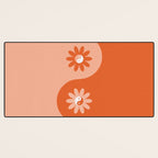 Yin Yang Flower in Orange & Peach Desk Mat Gallery Image 3