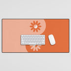 Yin Yang Flower in Orange & Peach Desk Mat Gallery Image 1
