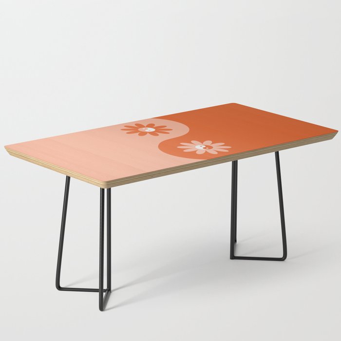 Yin Yang Flower in Orange & Peach Coffee Table Gallery Image 1