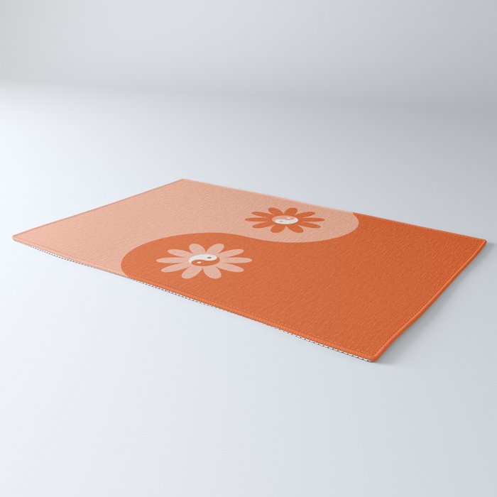 Yin Yang Flower in Orange & Peach Rug Gallery Image 3