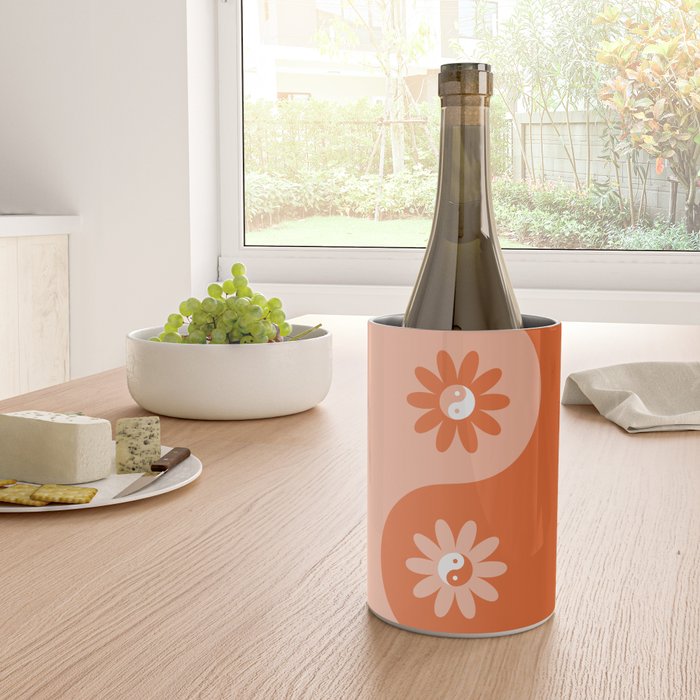 Yin Yang Flower in Orange & Peach Wine Chiller Gallery Image 4