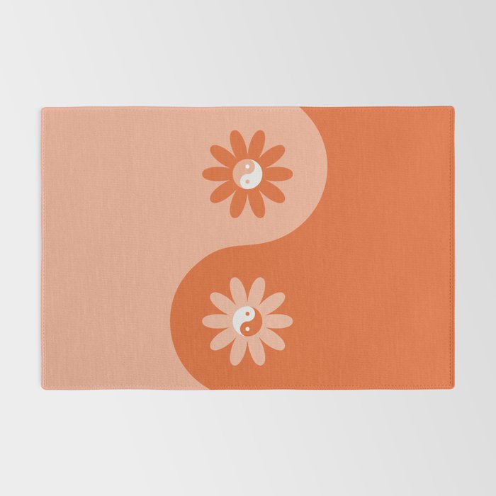 Yin Yang Flower in Orange & Peach Rug Gallery Image 2